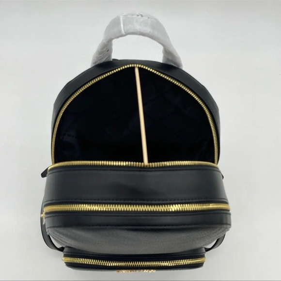 Michael Kors Jaycee Medium Pebbled Leather Backpack Black - Picture 10 of 11